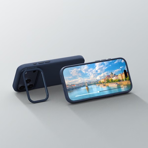 AmazingThing Glamour чехол для iPhone 17 Pro Max с подставкой - синий