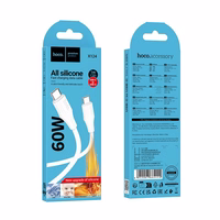 Kabelis silikona USB-C uz USB-C Hoco 3A 60W 1 m X124 melns