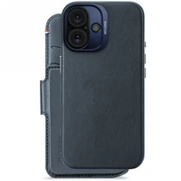 Decoded ādas noņemamais maciņa vāciņš ar MagSafe un maku iPhone 16 – zils