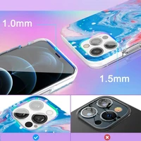 Kingxbar Watercolor Series krāsains viedtālruņa apvalks iPhone 12 Pro Max zila un rozā