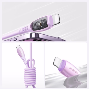 Joyroom S-A59 Vibrant Series 30W USB-C - Lightning kabelis 1.2m - violets