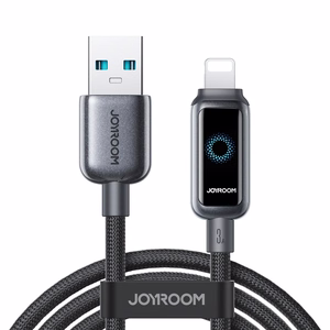 Joyroom S-A55 StarFlight USB-A–Lightning kabelis, 3 A, 1,2 m, melns