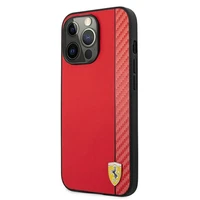 Ferrari FESAXHCP13XRE iPhone 13 Pro Max 6.7 sarkans kietais apvalks Off Track Carbon Stripe