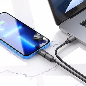Adapteris Hoco UA17 Lightning uz Type-C melns