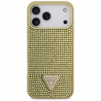 Guess Rhinestone Triangle Logo viedtālruņa apvalks iPhone 17 Pro Max - zelta