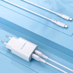 Borofone Wall charger BN2 Super - 2xUSB - 2,1A with USB to Type C white