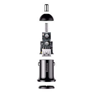 Baseus Grain Pro automašīnas lādētājs 2x USB 4.8 A melns (CCALLP-01)