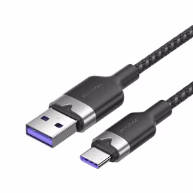 USB 2.0 A uz USB-C 6A Vention CTOBF 1M kabelis (melns)