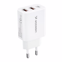 Wozinsky CWCUCW 30W USB-C / 2 x USB-A sienas lādētājs - balts