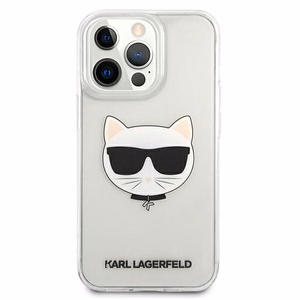 Karl Lagerfeld Choupette galvas viedtālruņa apvalks iPhone 13 Pro Max – caurspīdīgs