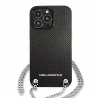 Karl Lagerfeld monogrammas plāksne apvalks iPhone 13 Pro / 13 6.1" - melna