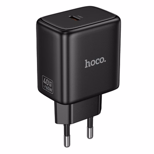 Telefona GaN lādētājs Hoco USB C PD AVS 40W max 60W N83 melns