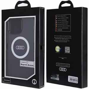 Audi IML Magnētiskais apvalks viedtālrunim iPhone 14 Pro Max ar lielu logotipu - melns