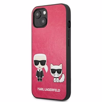 Karl Lagerfeld Ikonik Karl&Choupette apvalks iPhone 13 mini - fuksijas krāsas