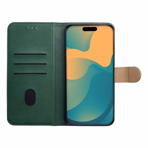 Atlokāmais maciņš Motorola G17 Split Book, zaļš un zeltains
