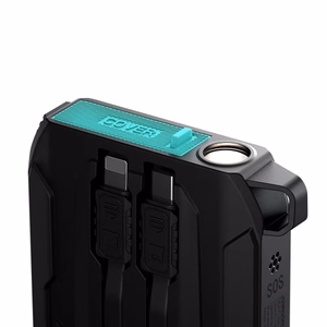 Portatīvais lādētājs Joyroom JR-L017 melns 10000mAh 22.5W (PD / QC3.0) + integrēts 2in1 kabelis