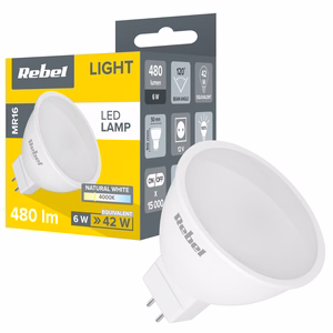 Rebel MR16 LED spuldze, 6 W, 4000 K, 12 V