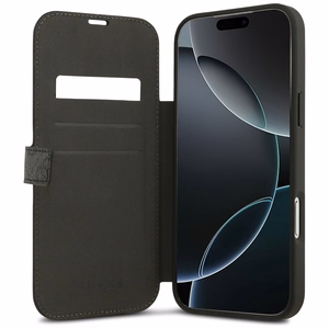 Guess Book 4G Metal Logo case for iPhone 17 Pro Max black
