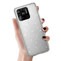 Crystal Glitter viedtālruņa apvalks Xiaomi Redmi 10C sudraba