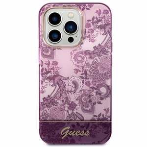 Guess Porcelain Collection viedtālruņa apvalks iPhone 14 Pro Max - fuksīna