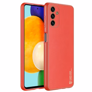 Dux Ducis Yolo elegants vāciņš viedtālrunim no ekoloģiskās ādas Samsung Galaxy A13 5G sarkans