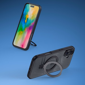 Dux Ducis Aimo Mag viedtālruņa apvalks ar MagSafe un statīvu iPhone 16 - melns