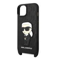 Karl Lagerfeld KLHCP14SSTKMK iPhone 14 6.1" melns/melns cietais apvalks Monogramma Ikonik Plāksteris