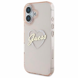 Guess IML Heart viedtālruņa apvalks iPhone 16 - rozā