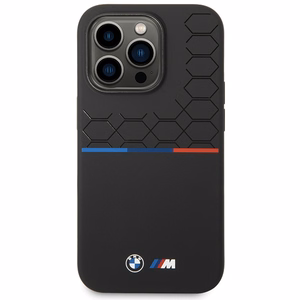 BMW silikona raksts iPhone 15 Pro Max viedtālruņa apvalks - melns