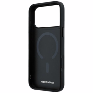 Mercedes 3D MagSafe ādas maciņš, paredzēts iPhone 18 Pro Max / 17 Pro Max, melns