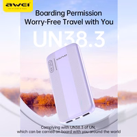 Ārējā baterija Power Bank Awei P20K 5V/2.4A 10000mAh melna