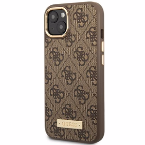 Guess GUHMP14MU4GPRW iPhone 14 Plus 6.7 "brūns / brūns cietais apvalks 4G Logo Plate MagSafe