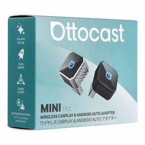 Audio adapteris automašīnai OTTOCAST Mini Cube T3 (CarPlay Android auto) sudrabs