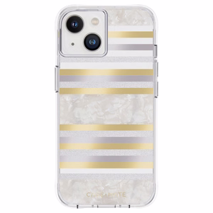 Case-Mate Pearl Stripes MagSafe vāciņš ierīcei iPhone 14 / 13, rotāts ar perlamutru