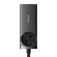 Baseus GaN3 Pro sienas lādētājs / pagarinātājs 2xUSB + 2xUSB-C + AC, 100W (melns)
