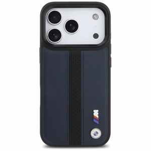 BMW M perforēts MagSafe futrālis ar svītru logotipu iPhone 17 Pro - Tumši zils