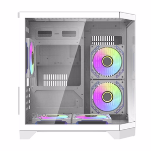 Darflash FT350 datora korpuss + 5 aRGB ventilatori (balts)