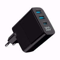 Gembird TA-UC-PDQC30LCD-BK-02 mobile device charger Universal melns AC Fast charging Indoor