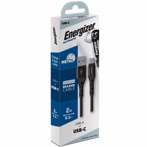 Energizer Ultimate C520CKBK USB-A–USB-C uzlādes un datu kabelis, 2 m, melns