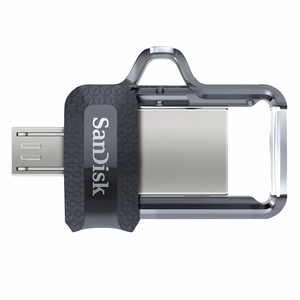 SanDisk 173384 USB zibatmiņas disks 32 GB USB Type-A / Micro-USB melns, caurspīdīgs