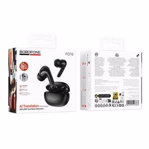 Melnas TWS Bluetooth austiņas Borofone FQ16 Star, ANC+ENC, Smart AI