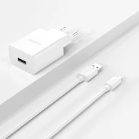 Dudao A4EU USB-A 2.1A sienas lādētājs - balts + USB-A - micro USB kabelis