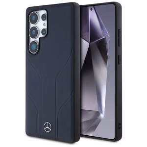 Mercedes Ādas Iespiestas līnijas Magnētiskais apvalks Samsung Galaxy S25 Ultra - zils