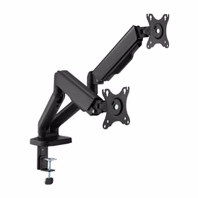 Dual 17”-32” Monitor Spring-Assisted Arm Mount, melns