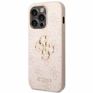 Guess GUHCP14X4GMGPI iPhone 14 Pro Max 6,7 rozā ciets apvalks 4G Big Metal Logo