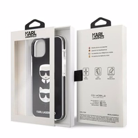 Karl Lagerfeld KLHCP13STPE2TK iPhone 13 mini 5,4 "melns cietais apvalks Karl & Choupette Head