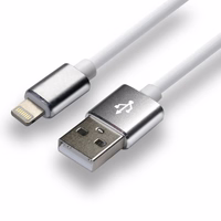 everActive cable USB Lightning 1m - balts, silicone, quick charge, 2,4A - CBS-1IW