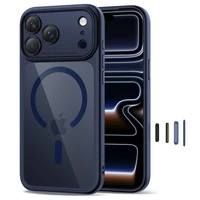 Tech-Protect Magpeak Magsafe CC futrālis iPhone 17 Pro Max - caurspīdīgs, tumši tumši zils