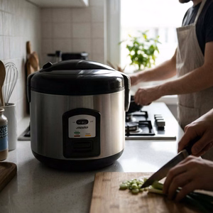 Mesko MS 6411 – rīsu vārīšanas katls, 1000 W, 1,5 l, nerūsējošais tērauds / melns