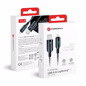 FORCELL F-ENERGY C273 kabelis USB A uz Lightning 2,4A 12W Digital 1,2 m melns